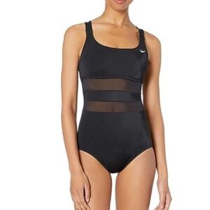 Nike Black Swimsuit with Mesh Accents V back